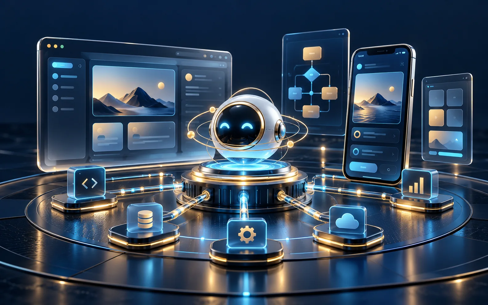 Connected web and mobile app experiences around an intelligent assistant